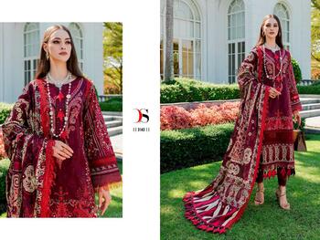 DEEPSY FIRDOUS QUEENS COURT 4 COTTON EMBROIDERY SUITS AT SURAT