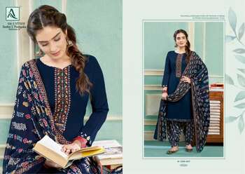 ALOK SUITS JASHN E PATIYALA EDITION 5 PURE ZAM EMBROIDERY SUITS AT SURAT