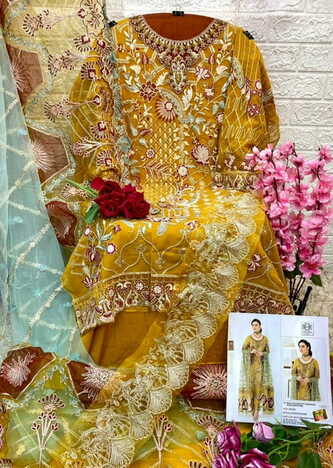 MUSHQ M 245 & 248 FOUX GEORGETTE PAKISTANI SUITS BY SHRADDHA