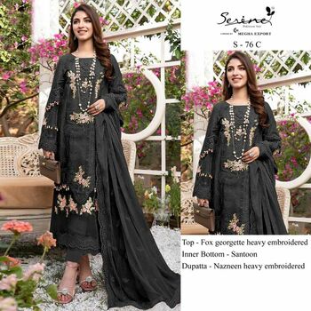 SERENE S 76 FOUX GEORGETTE PAKISTANI SUITS LATEST CATALOGUE