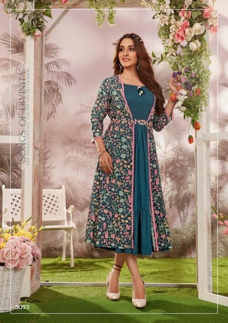 ANJU FABRICS SHRILL GRILL HANDWORK DESIGNER GOWNS 