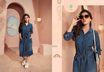 VINAY TUMBAA THE DENIM VOL 3 LATEST DENIM WITH BELT KURTIS COLLECTION 2023