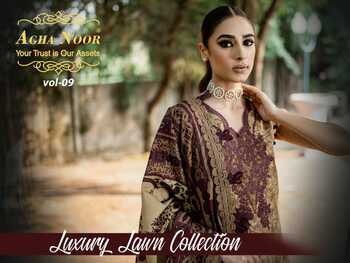 AGHA NOOR LUXURY LAWN COLLECTION VOL 9 KARACHI SALWAR SUITS