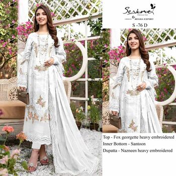 SERENE S 76 FOUX GEORGETTE PAKISTANI SUITS LATEST CATALOGUE