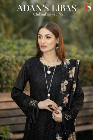 DEEPSY SUITS ADAN LIBAS CHIKANKARI 23 NX COTTON PAKISTANI SUITS SURAT