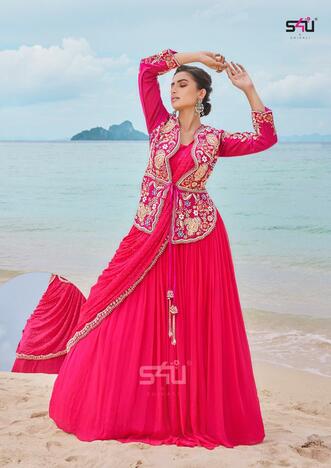 S4U DAZZLING DRAPES LYCRA IMPORTED FABRIC SAREES LATEST CATALOGUE 2023