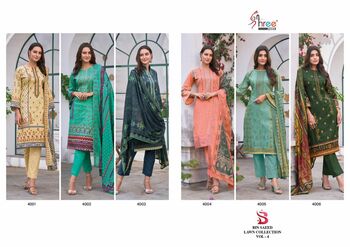 SHREE FABS BIN SAEED LAWN COLLECTION VOL 4 4001 TO 4006 SERIES PAKISTANI SUITS