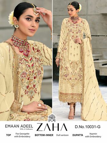 ZAHA EMAAN ADEEL GEORGETTE EMBROIDERY PAKISTANI SUITS CATALOGUE