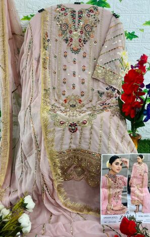 ZAHA EMAAN ADEEL GEORGETTE EMBROIDERY PAKISTANI SUITS CATALOGUE