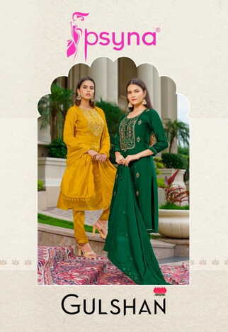 PSYNA GULSHAN KURTI PANT WITH DUPATTA LATEST CATALOGUE