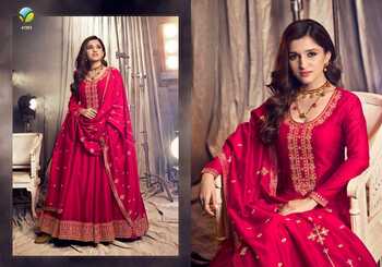 VINAY TUMBAA APSARA SILK GEORGETTE EMBROIDERY SUITS CATALOGUE