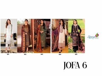 SANIYA TRENDZ JOFA VOL 6 CAMBRIC EMBROIDERY PAKISTANI SUITS