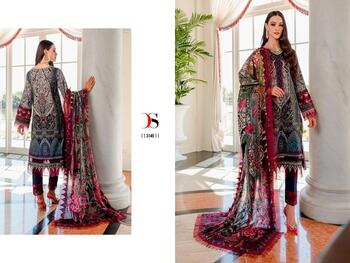 DEEPSY FIRDOUS QUEENS COURT 4 COTTON EMBROIDERY SUITS AT SURAT