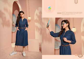 VINAY TUMBAA THE DENIM VOL 3 LATEST DENIM WITH BELT KURTIS COLLECTION 2023