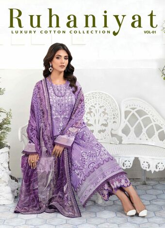 RUHANIYAT VOL 1 LUXURY COTTON KARACHI SUITS LATEST CATALOGUE