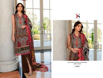 DEEPSY FIRDOUS QUEENS COURT 4 COTTON EMBROIDERY SUITS AT SURAT