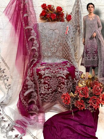 FEPIC ROSEMEEN C 1349 ORGANZA EMBROIDERY PAKISTANI SUITS AT SURAT