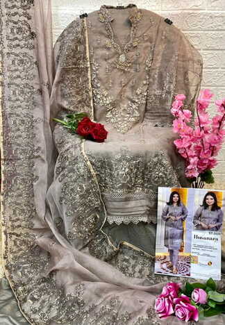 SANIYA TRENDZ HUSANARA VOL 1 ORGANZA PAKISTANI SUITS