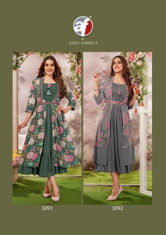 ANJU FABRICS SHRILL GRILL HANDWORK DESIGNER GOWNS 