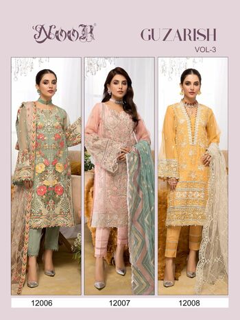 NOOR GUZARISH VOL 3 PAKISTANI GEORGETTE SALWAR KAMEEZ LATEST CATALOGUE 2021