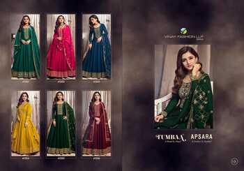 VINAY TUMBAA APSARA SILK GEORGETTE EMBROIDERY SUITS CATALOGUE