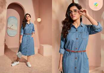 VINAY TUMBAA THE DENIM VOL 3 LATEST DENIM WITH BELT KURTIS COLLECTION 2023