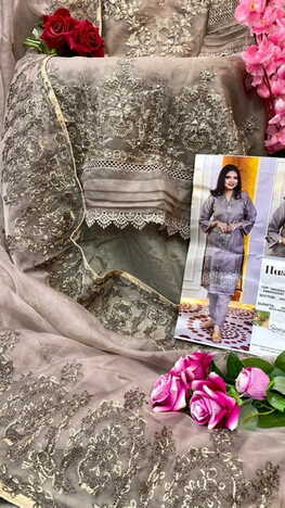 SANIYA TRENDZ HUSANARA VOL 1 ORGANZA PAKISTANI SUITS