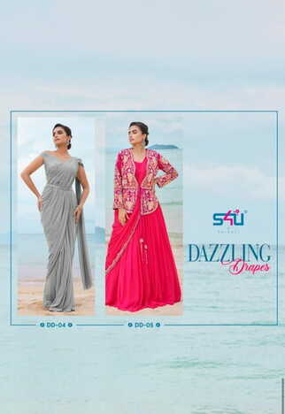 S4U DAZZLING DRAPES LYCRA IMPORTED FABRIC SAREES LATEST CATALOGUE 2023