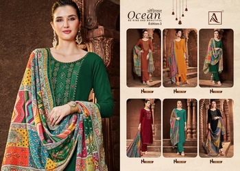 ALOK SUIT OCEAN 3 EMBROIDERY SALWAR KAMEEZ WHOLESALER IN SURAT