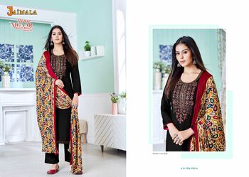 JAIMALA NIGAAR BLACK BEAUTY EDITION 2 RAYON SLUB SUITS BY ALOK SUITS