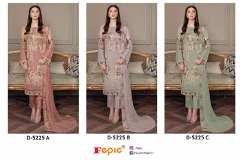 FEPIC ROSEMEEN D 5225 GEORGETTE EMBROIDERY PAKISTANI SUITS CATALOGUE