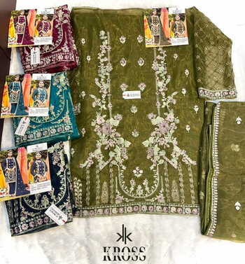 KROSS KULTURE KK 08 ORGANZA PAKISTANI SALWAR SUITS CATALOGUE