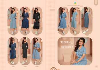 VINAY TUMBAA THE DENIM VOL 3 LATEST DENIM WITH BELT KURTIS COLLECTION 2023