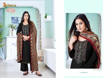 JAIMALA NIGAAR BLACK BEAUTY EDITION 2 RAYON SLUB SUITS BY ALOK SUITS