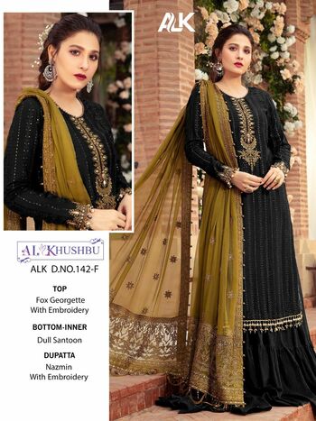 AL KHUSHBU ALK D.NO 142 GEORGETTE WITH EMBROIDERY BRIDAL COLLECTION 2021