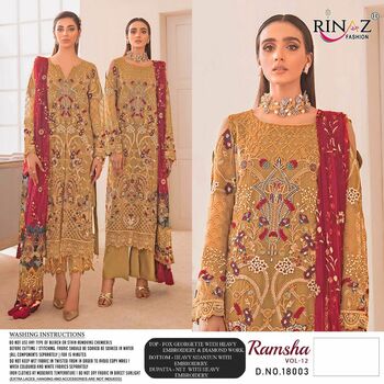 RINAZ FASHION RAMSHA VOL 12 PAKISTANI SUITS LATEST CATALOGUE 2021