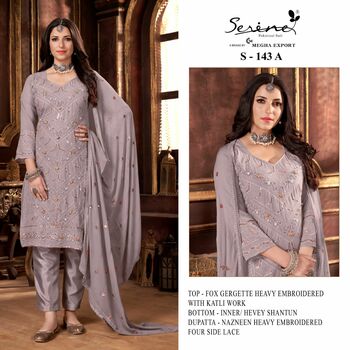 SERENE S 143 FOUX GEORGETTE EMBROIDERY SUITS NEW CATALOGUE