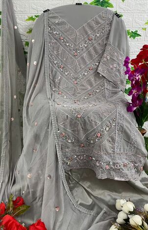 SERENE S 143 FOUX GEORGETTE EMBROIDERY SUITS NEW CATALOGUE