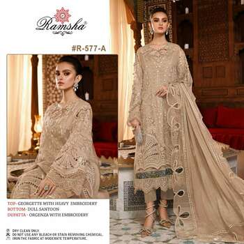 RAMSHA PRESENT R 577 GEORGETTE EMBROIDERY PAKISTANI SUITS