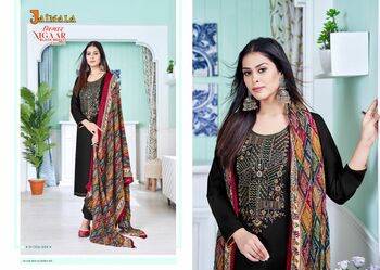 JAIMALA NIGAAR BLACK BEAUTY EDITION 2 RAYON SLUB SUITS BY ALOK SUITS