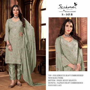 SERENE S 143 FOUX GEORGETTE EMBROIDERY SUITS NEW CATALOGUE