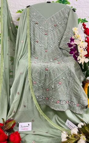 SERENE S 143 FOUX GEORGETTE EMBROIDERY SUITS NEW CATALOGUE