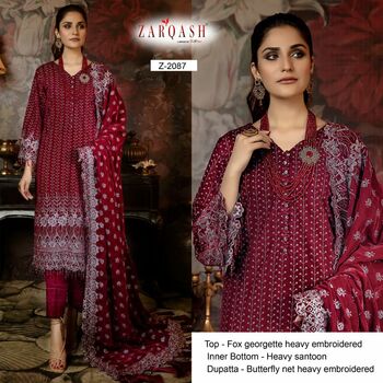 ZARQASH ADANS LIBAS VOL 2 FOUX GEORGETTE PAKISTANI SUITS WHOLESALE