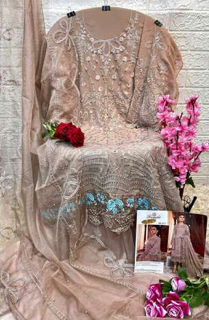 RAMSHA PRESENT R 577 GEORGETTE EMBROIDERY PAKISTANI SUITS