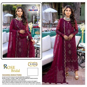 SHANAYA ROSE BRIDAL S 115 FOUX GEORGETTE PAKISTANI SUITS