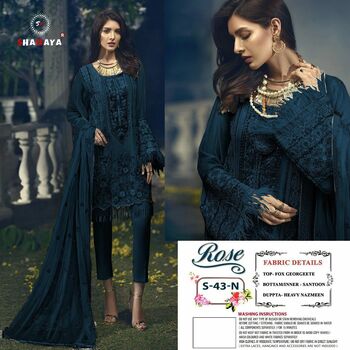 SHANAYA FASHION ROSE S 43 EDITION 3 FOUX GEORGETTE PAKISTANI SUITS