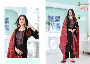 JAIMALA NIGAAR BLACK BEAUTY EDITION 2 RAYON SLUB SUITS BY ALOK SUITS