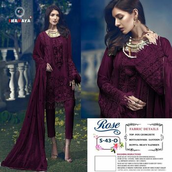 SHANAYA FASHION ROSE S 43 EDITION 3 FOUX GEORGETTE PAKISTANI SUITS