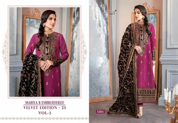  SHREE FABS MARIA B 3259 -3262 EMBROIDERED VELVET SALWAR SUITS