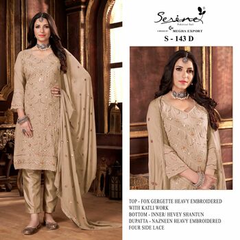 SERENE S 143 FOUX GEORGETTE EMBROIDERY SUITS NEW CATALOGUE